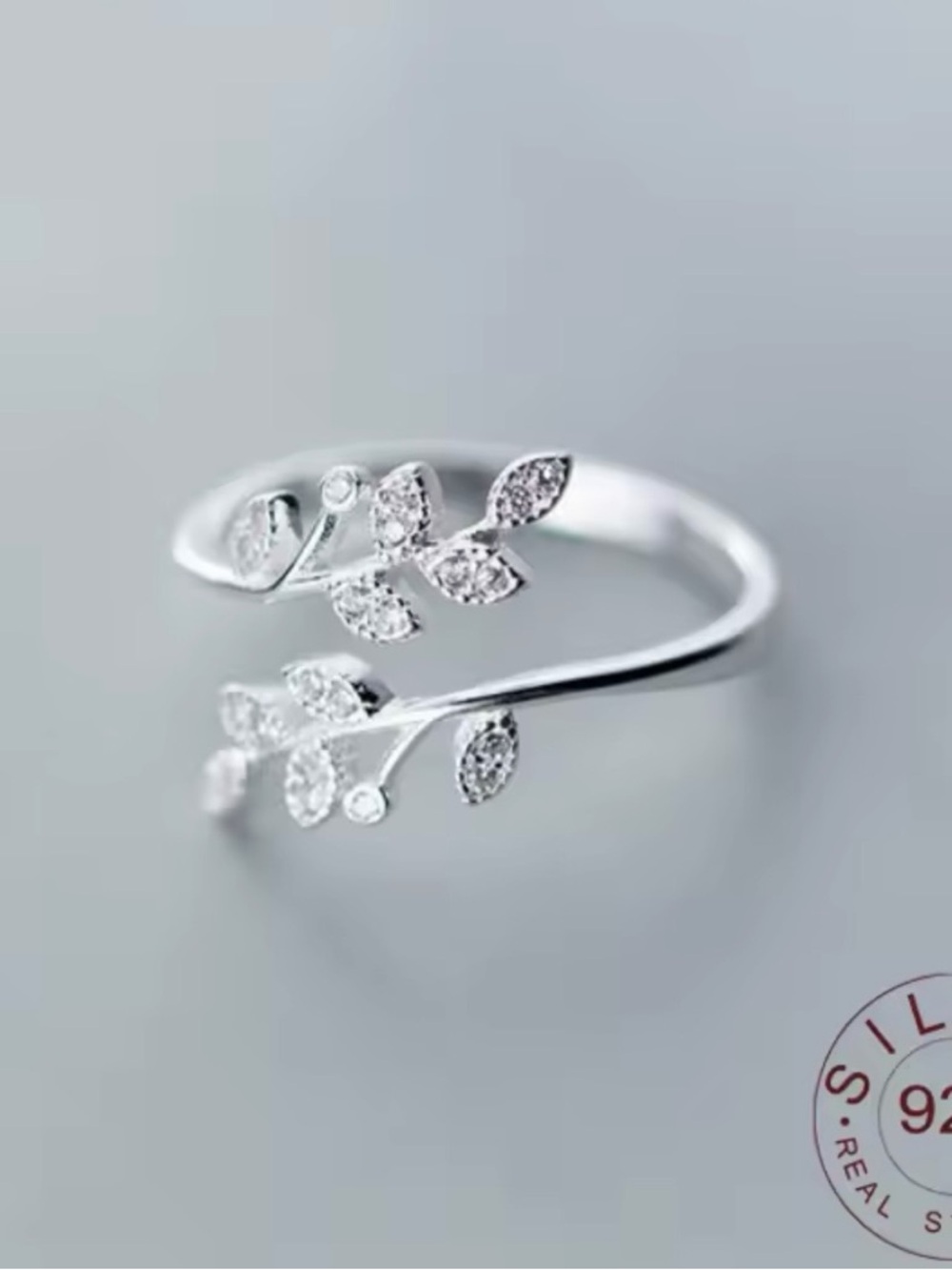 Sterling Silver Leaf Wrap Ring - Silver